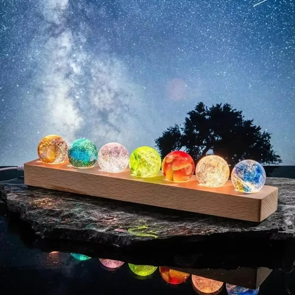 Luminous Planetary Glass Beads – Seven-Star Fantasy Night Light