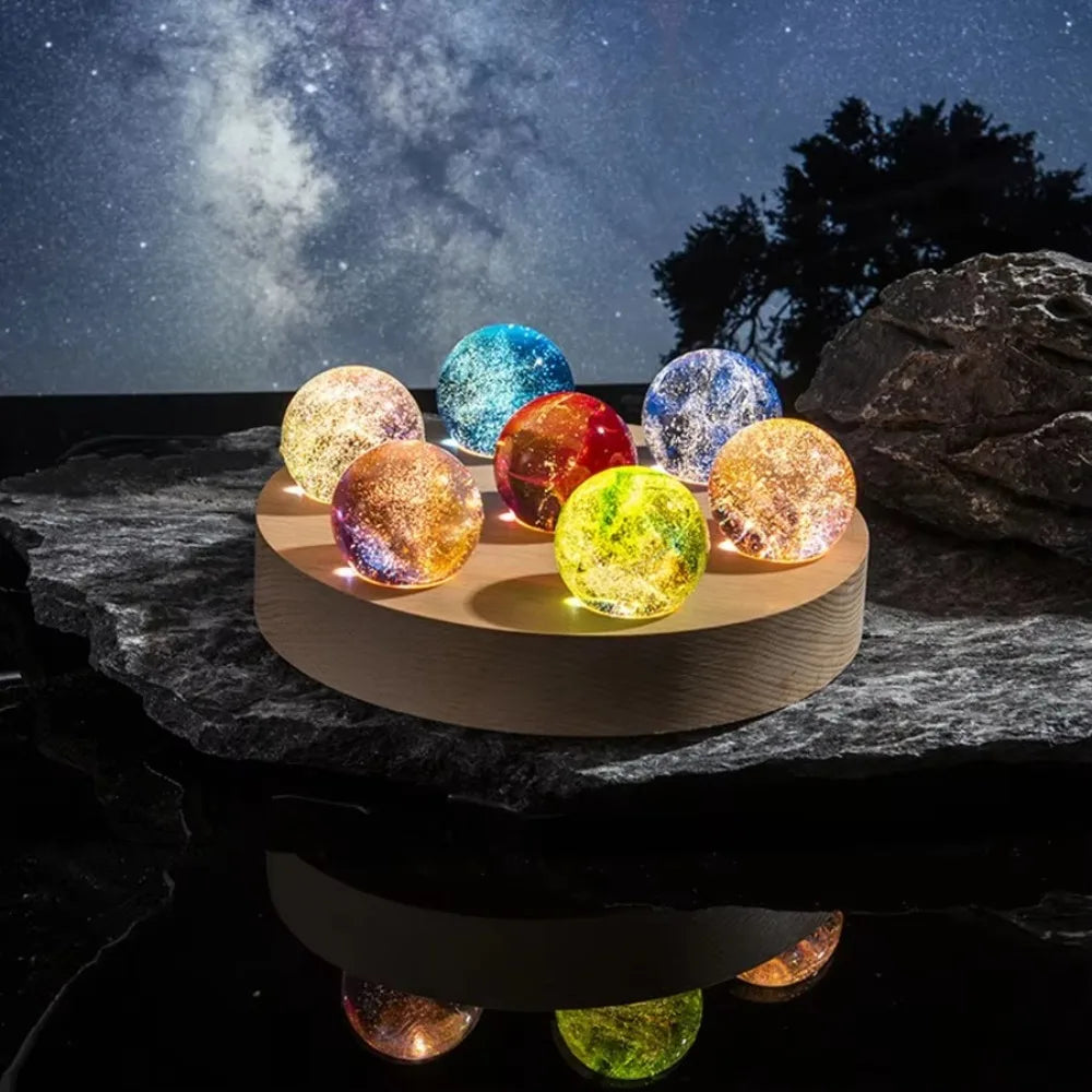 Luminous Planetary Glass Beads – Seven-Star Fantasy Night Light