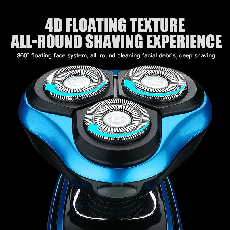 Electric Shaver Rotary Shaver Electric Razor Beard Trimmer Rechargeable Hair Cutting Shaving Machine Clipper for Men Waterproof